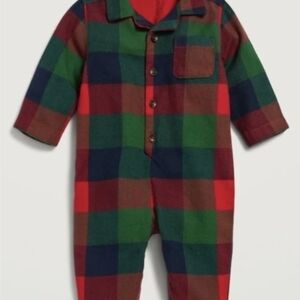 Old Navy Multicolor Plaid Baby Onesie